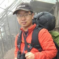 Dan Liang with backpack