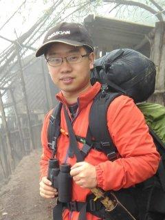 Dan Liang with backpack
